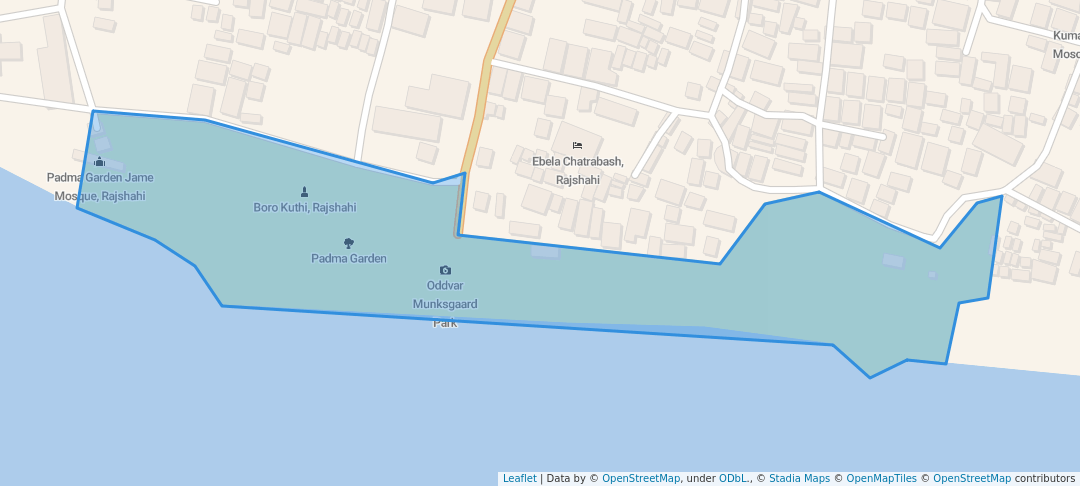 walking in Padma Garden map in Rajshahi