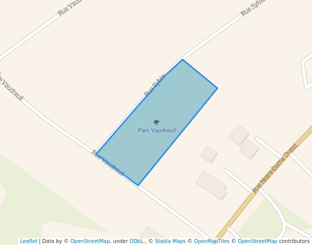 walking in Parc Vaudreuil map in Victoriaville