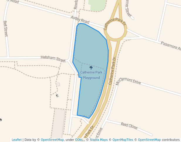 walking in Catherine Park Playground map in Catherine Field