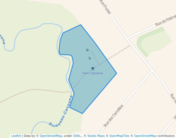 walking in Parc Cacouna map in Drummondville