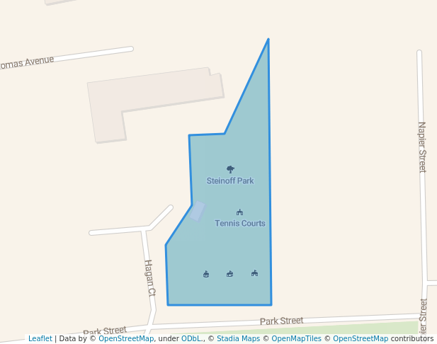 walking in Steinoff Park map in Wallaceburg