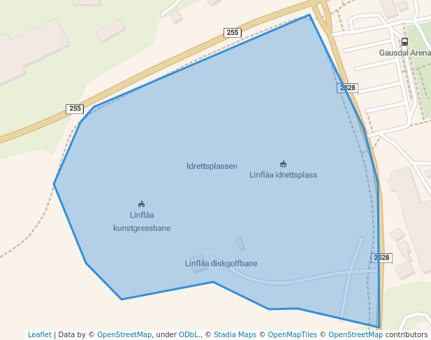walking in Idrettsplassen map in Segalstad bru