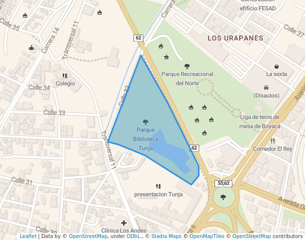 walking in Parque Biblioteca Tunja map in Tunja