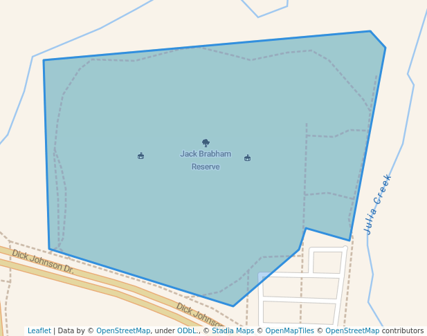 walking in Jack Brabham Reserve map in Oran Park