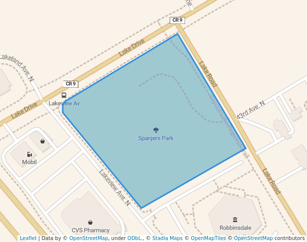 walking in Spanjers Park map in Robbinsdale