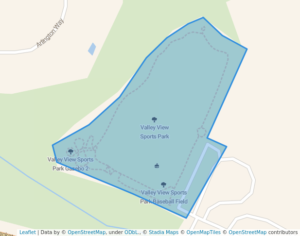 walking in Valley View Sports Park map in El Dorado Hills