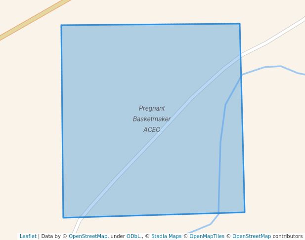 walking in Pregnant Basketmaker ACEC map in Blanco