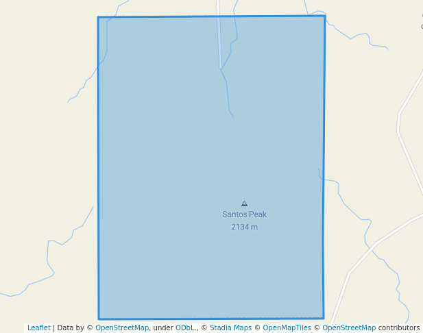 walking in Santos Peak ACEC map in Blanco