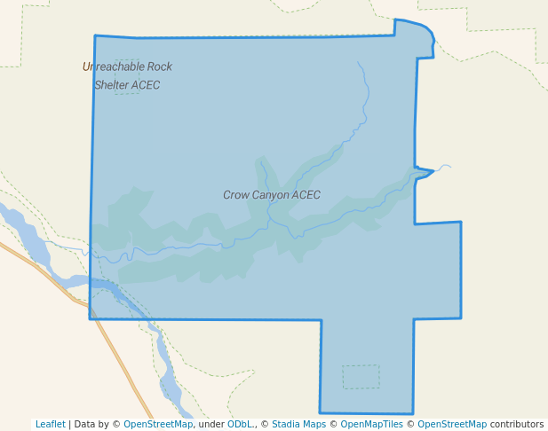 walking in Crow Canyon ACEC map in Cuba