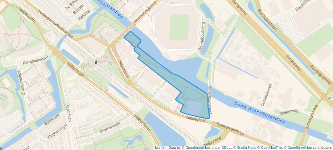 walking in Helperpark map in Groningen