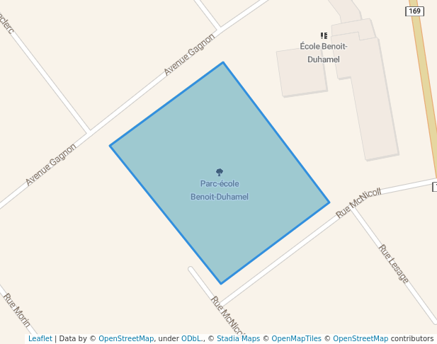 walking in Parc-école Benoit-Duhamel map in Roberval