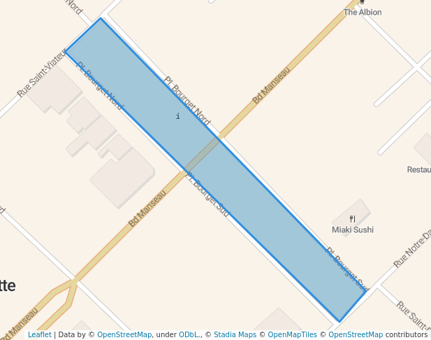 walking in place Bourget map in Joliette