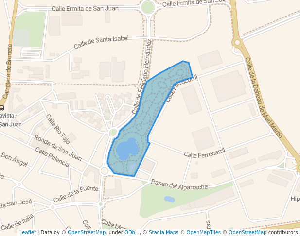 walking in Parque de Feliciano Fernández map in Navalcarnero