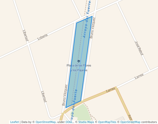 walking in Plaza de las Flores y los Pájaros map in Tandil