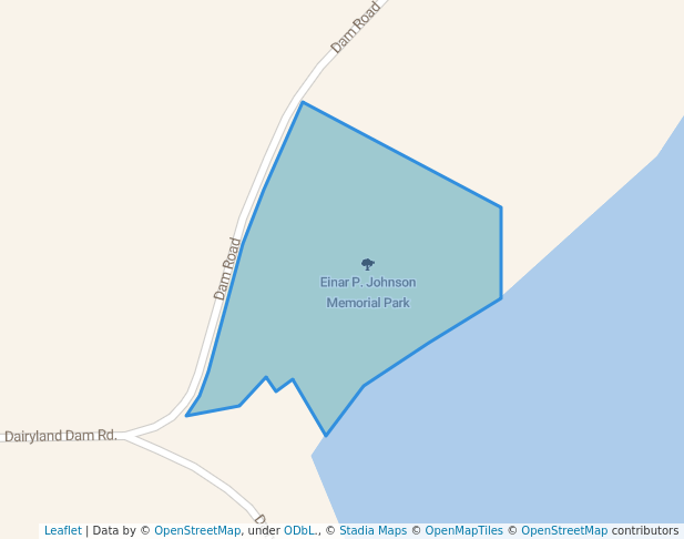 walking in Einar P. Johnson Memorial Park map in Ladysmith