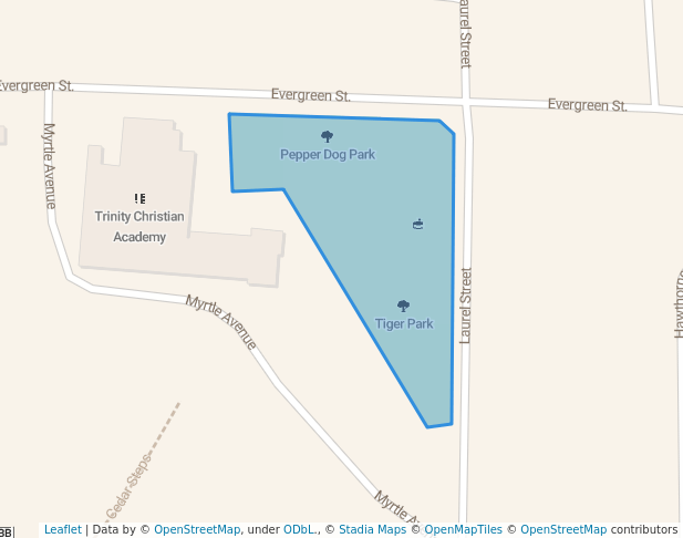 walking in Tiger Park map in Hollister