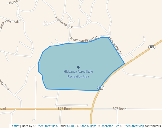 walking in Hideaway Acres State Recreation Area map in Crofton