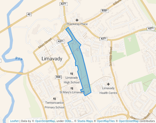 walking in Backburn Path map in Limavady