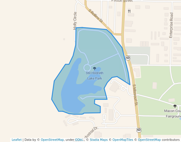 walking in Stil Hildreth Lake Park map in Macon