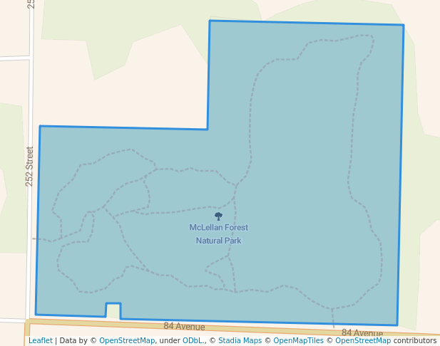 walking in McLellan Forest Natural Park map in Langley