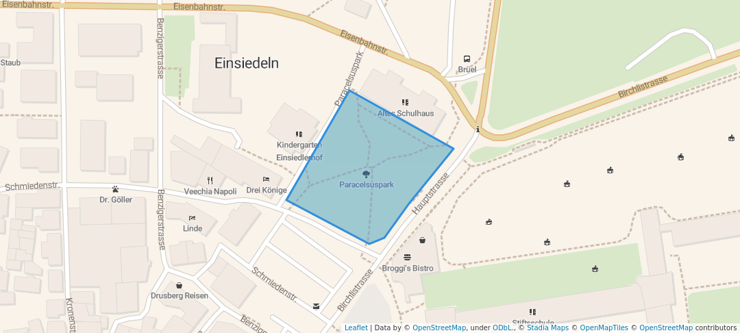 walking in Paracelsuspark map in Einsiedeln