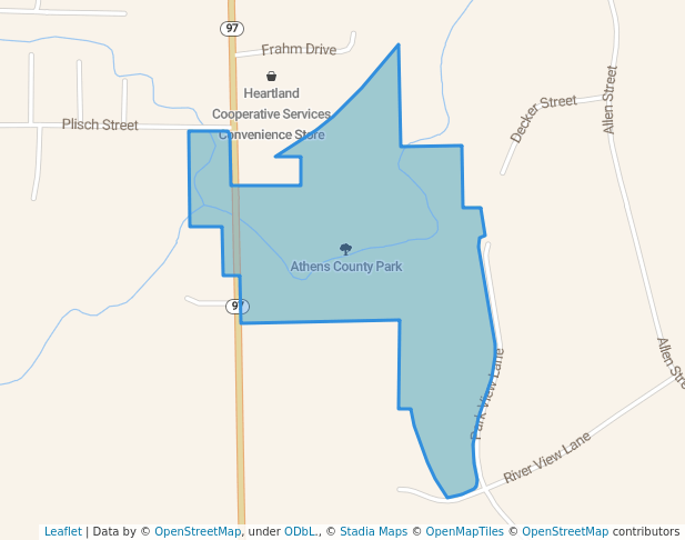 walking in Athens Park map in Athens