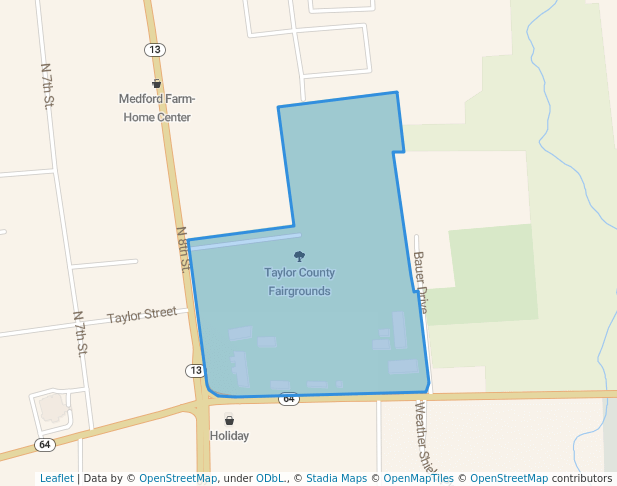 walking in Taylor County Fairgrounds map in Medford