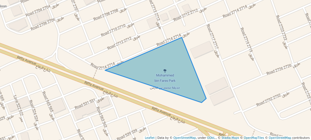 walking in Mohammed bin Fares Park map in Riffa