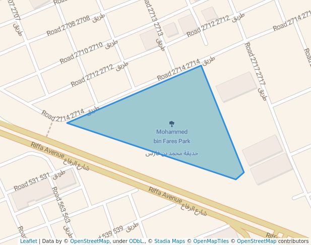 walking in Mohammed bin Fares Park map in Riffa