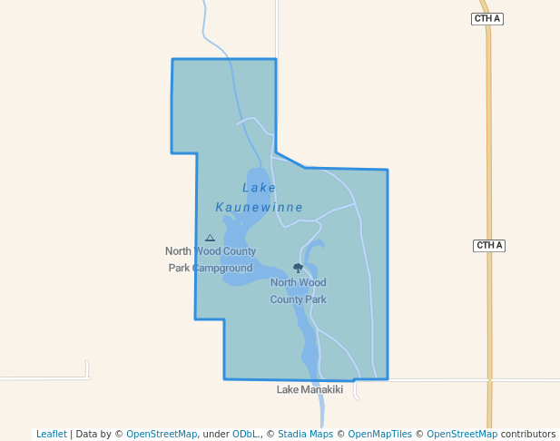 walking in North Wood County Park map in Pittsville