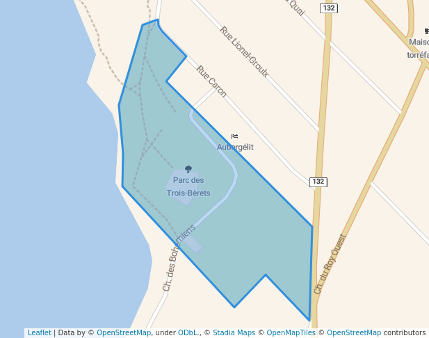 walking in Parc des Trois-Bèrets map in Saint-Jean-Port-Joli