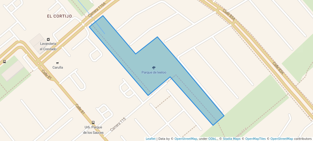 walking in Parque de leeloo map in Bogotá