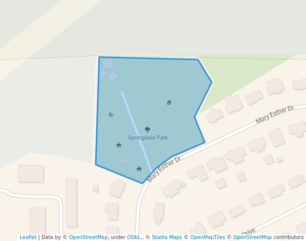 walking in Springdale Park map in Mary Esther