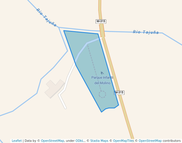 walking in Parque del Molino map in Morata de Tajuña