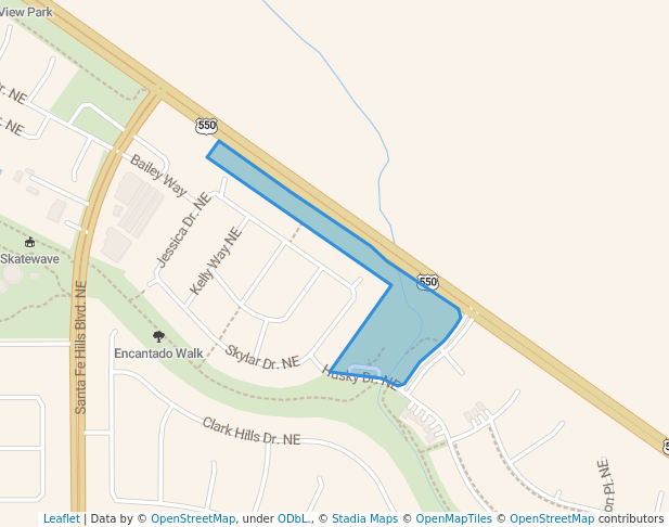 walking in Vista Grande Park map in Rio Rancho