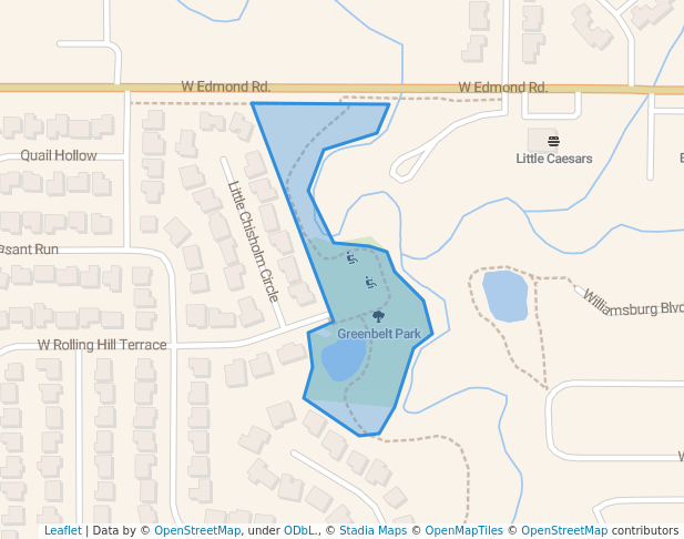 walking in Trails South Park map in Edmond