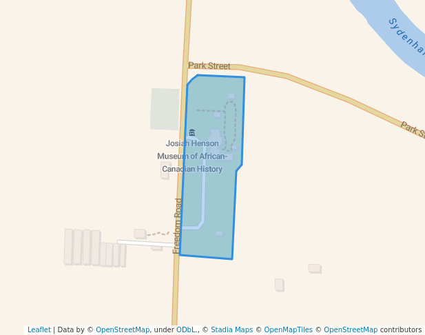 walking in Uncle Tom's Cabin Historic Site map in Dresden