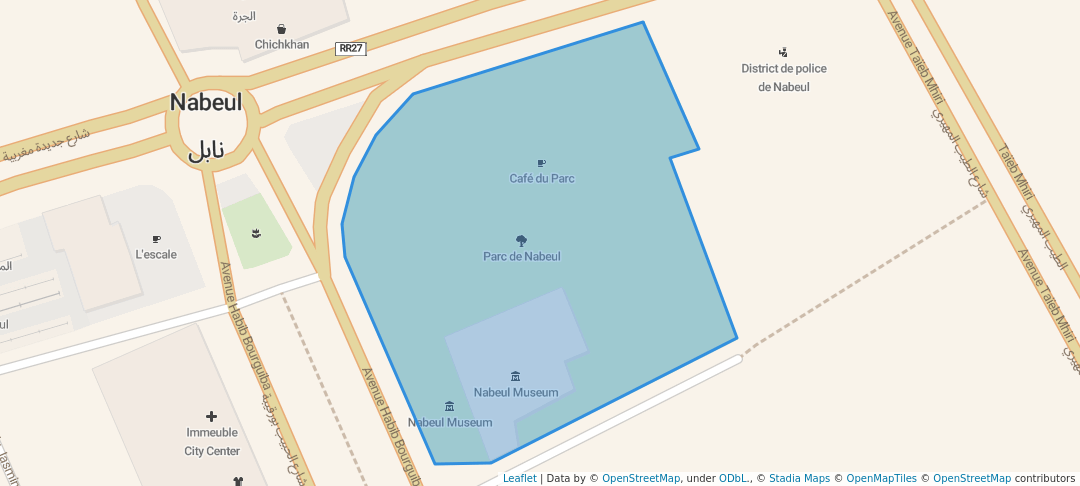 walking in Parc de Nabeul map in Nabeul‎