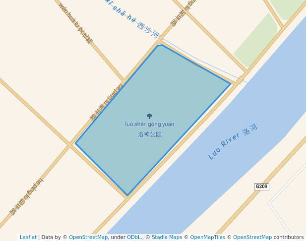 walking in 洛神公园 map in Sanmenxia