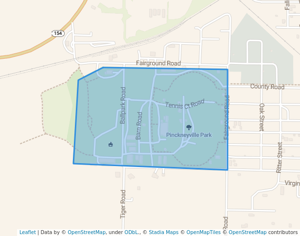 walking in Pinckneyville Park map in Pinckneyville