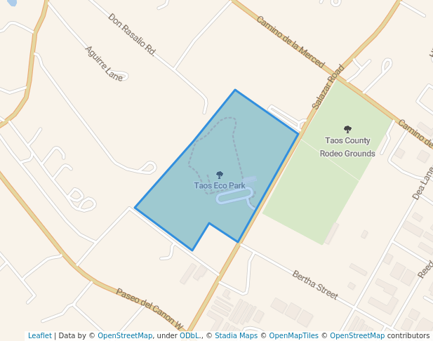 walking in Taos Eco Park map in Taos