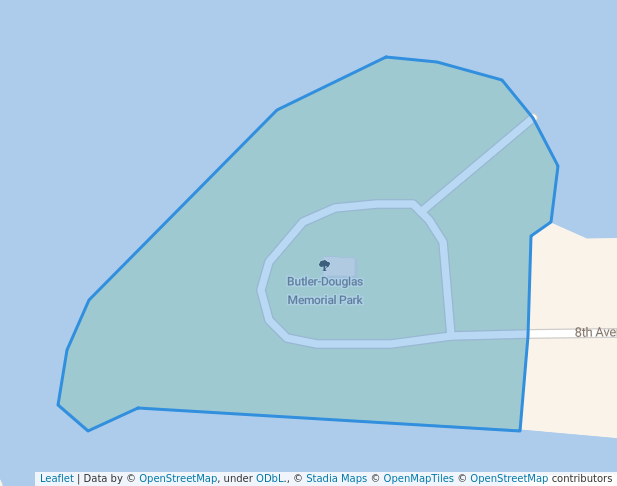 walking in Butler-Douglas Memorial Park map in Horseshoe Beach