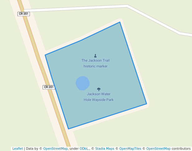 walking in Jackson Water Hole Wayside Park map in Horseshoe Beach