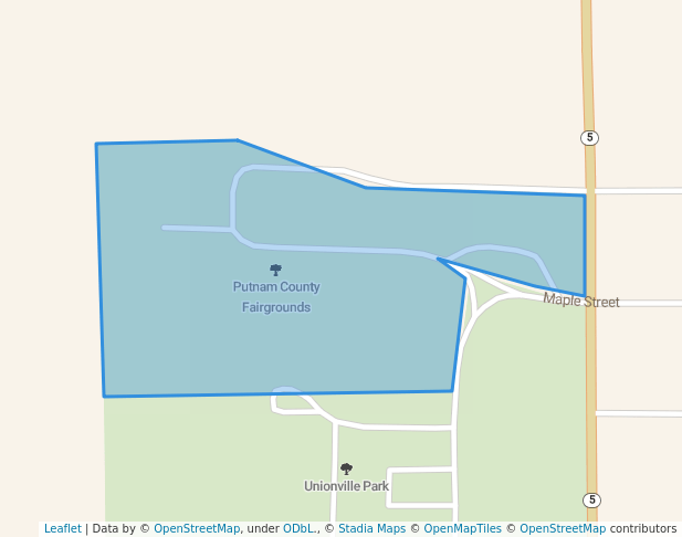 walking in Putnam County Fairgrounds map in Unionville
