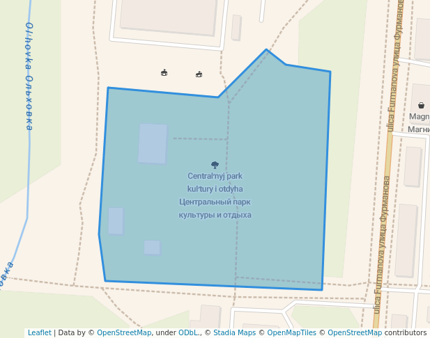 walking in Центральный парк культуры и отдыха map in Novouralsk