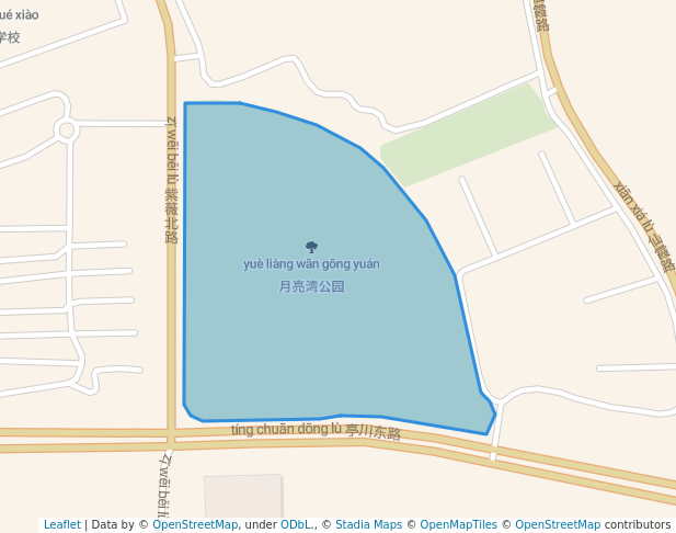 walking in 月亮湾公园 map in Qu Zhou Shi