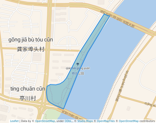 walking in 桥北公园 map in Qu Zhou Shi