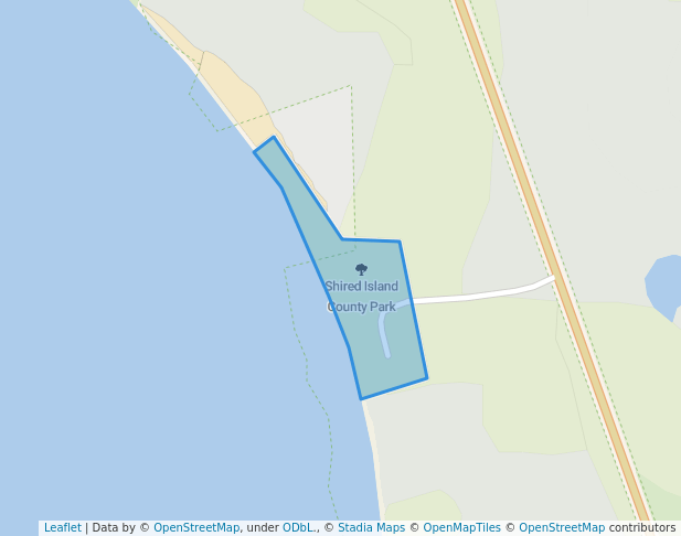 walking in Shired Island County Park map in Shired Island