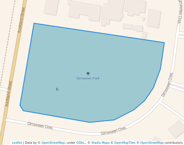 walking in Girraween Park map in Bega