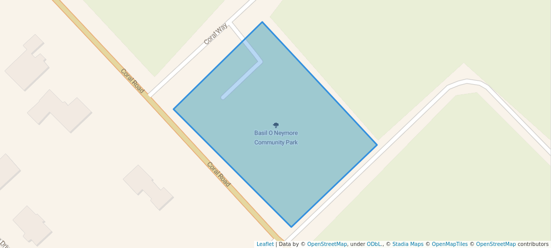 walking in Basil O Neymore Community Park map in Freeport